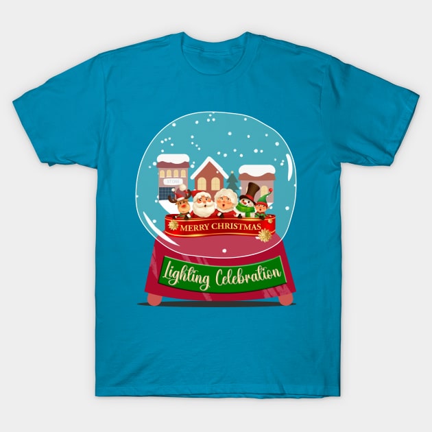 A Merry Christmas Lighting Celebration T-Shirt by Blended Designs